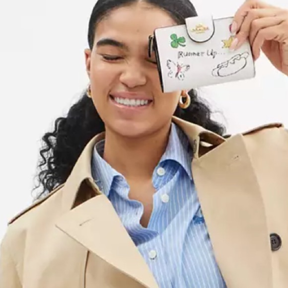 NEW Coach Medium Corner Zip Wallet With Sketch Print - Picture 3 of 14